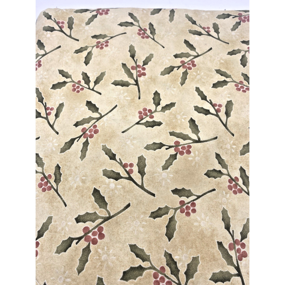 Christmas Holiday Fabric Sounds of Season Bonnie Sullivan Holly & Berries 2 yds